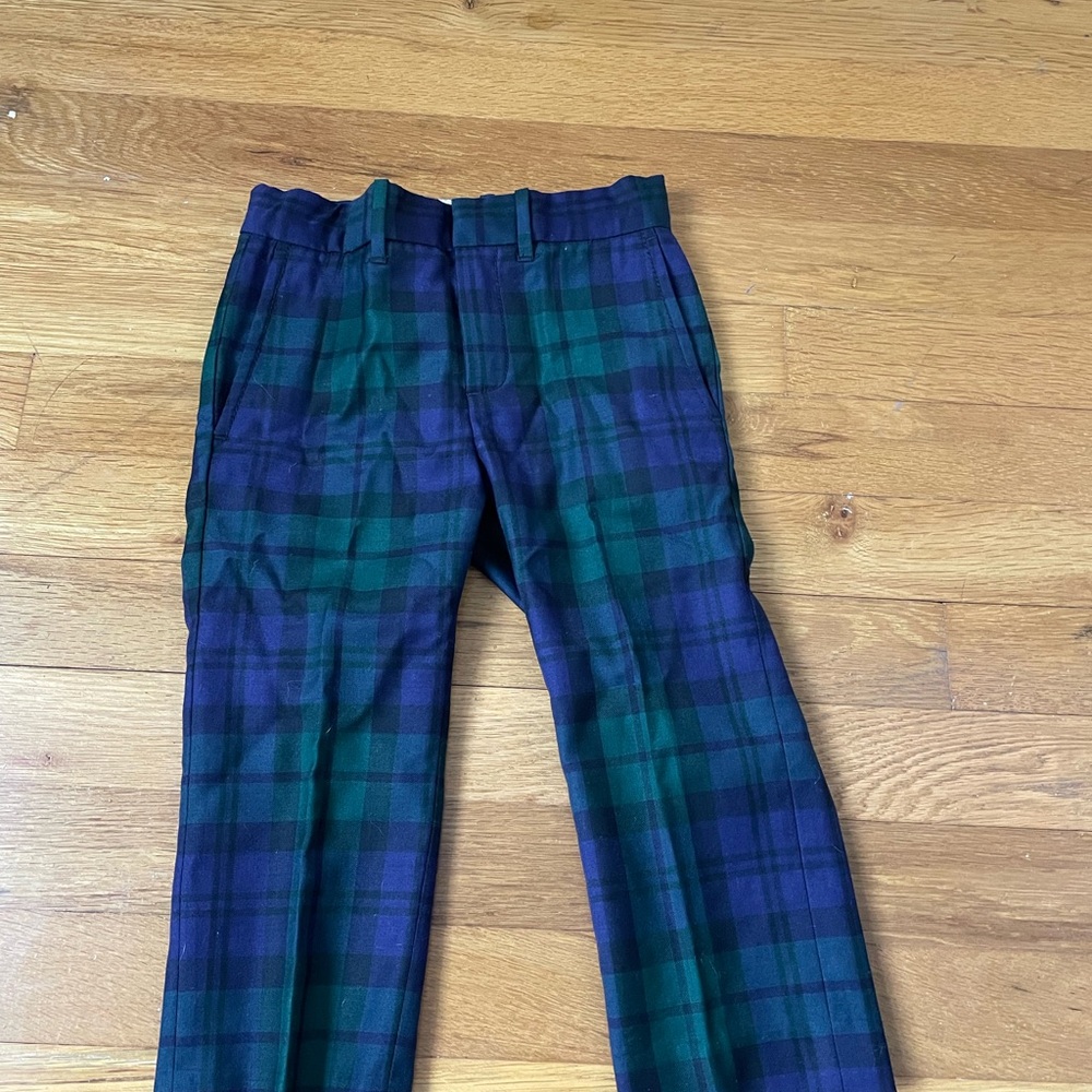 J. Crew Boy’s Tartan Plaid Pants - Green and Blue
